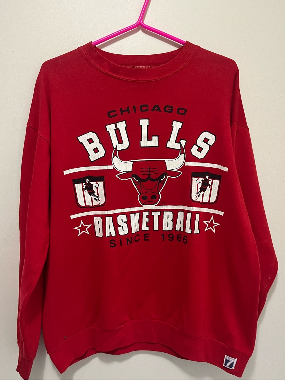 Vintage 90s Chicago Bulls Logo 7 Sweatshirt Crewneck Red XL USA